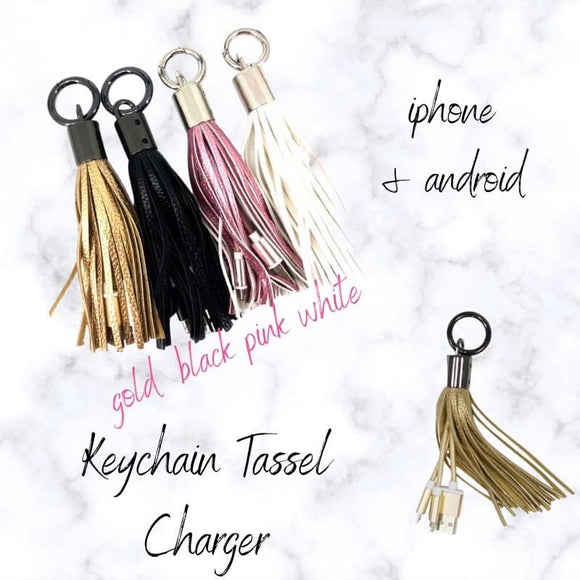 Keychain Tassel Phone Charging Cables - iPhone & Android!