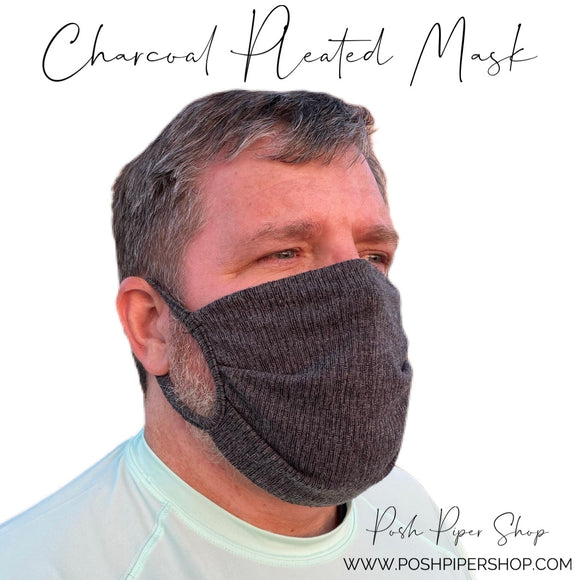 Charcoal Pleated Mask