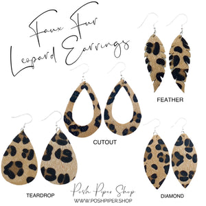 Faux Fur Leopard Earrings