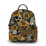 Pouch & Mini Backpack Set - Turquoise Sunflower