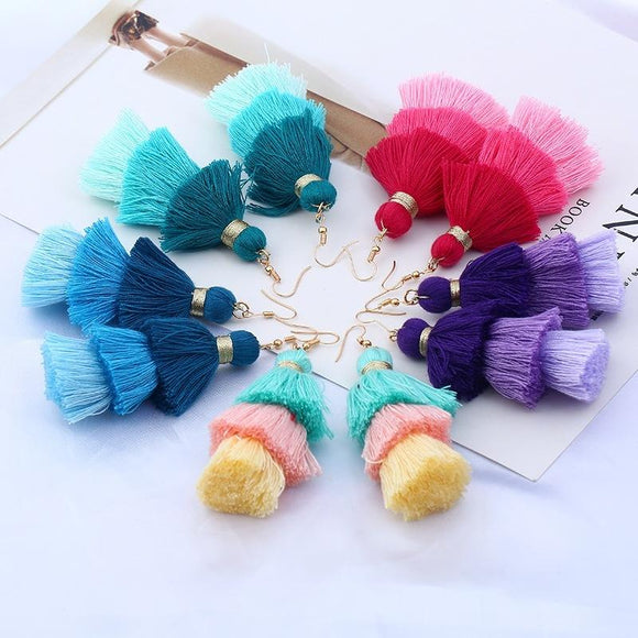 Layered Ombre Fringe Earrings