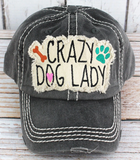 Distressed "Crazy Dog Lady" Hat